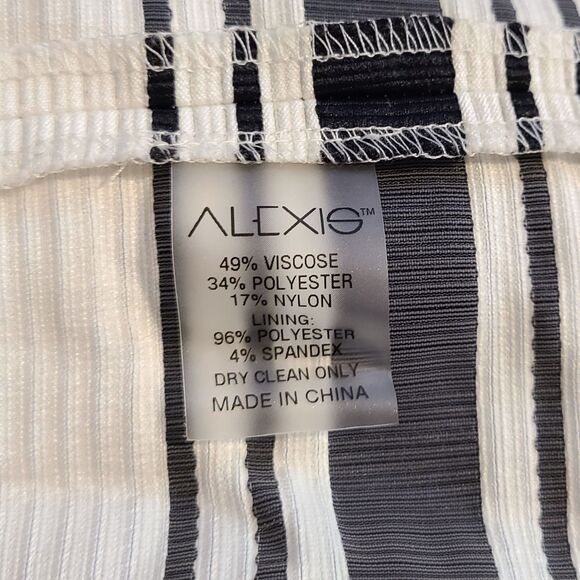 Alexis NWT $517 Emmerson Black & White Stripe Bell Flare Skirt, Size M/L (8-10) - Picture 9 of 9